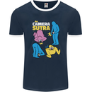 The Camera Sutra Funny Photography Photographer Mens Ringer T-Shirt FotL Navy Blue/White