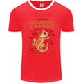 Bearded Dragon Anatomy Lizards, Reptiles, Mens Ringer T-Shirt Red/White