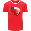 Curled Chile Flag Chilean Day Football Mens Ringer T-Shirt FotL Red/White