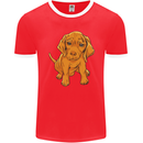 Hungarian Magyar Magyar Vizsla Puppy Dog Mens Ringer T-Shirt FotL Red/White