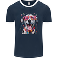 Atistic Dalmation Dog Mens Ringer T-Shirt FotL Navy Blue/White