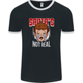 Santa's Not Real Funny Christmas Bah Humbug Xmas Mens Ringer T-Shirt FotL Black/White