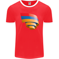 Curled Armenia Flag Armenian Day Football Mens Ringer T-Shirt FotL Red/White