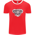 A Koala Bear Head Mens Ringer T-Shirt Red/White