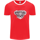 A Koala Bear Head Mens Ringer T-Shirt Red/White