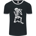 Skeleton Photographer Photography Mens Ringer T-Shirt FotL Black/White