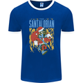 Santalorian Funny Christmas Parody Xmas Mens Ringer T-Shirt FotL Royal Blue/White