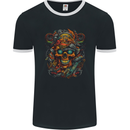 A Twisted FUBAR Skull Demon Pirate Mens Ringer T-Shirt FotL Black/White