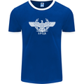 Gym SPQR Training Bodybuilding Mens Ringer T-Shirt FotL Royal Blue/White