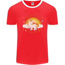 Unicorn Im Too Magical For You Mens Ringer T-Shirt Red/White