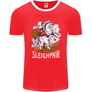 Sleighpnir Funny Viking Christmas Xmas Sleipnir Mens Ringer T-Shirt FotL Red/White