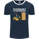 I Lift Heavy Weights All Day Funny Forklift Driver Mens Ringer T-Shirt FotL Navy Blue/White