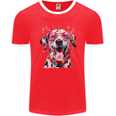 Atistic Dalmation Dog Mens Ringer T-Shirt FotL Red/White