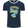 Funny Air Hockey Legend Mens Ringer T-Shirt FotL Navy Blue/White