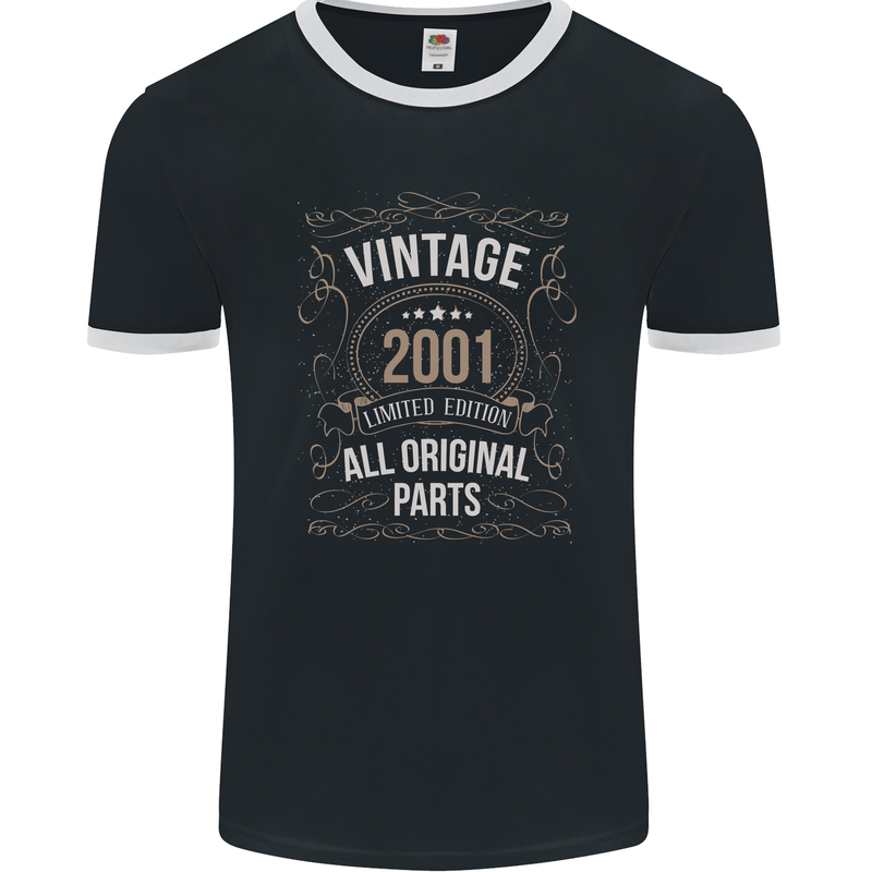 22nd Birthday Limited Edition 2001 Mens Ringer T-Shirt FotL Black/White
