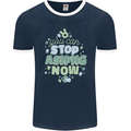 Stop Asking Now New Baby Pregnancy Pregnant Mens Ringer T-Shirt FotL Navy Blue/White