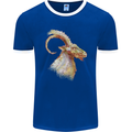 A Watercolour Goat Farming Mens Ringer T-Shirt FotL Royal Blue/White