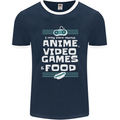 Anime Video Games & Food Funny Mens Ringer T-Shirt FotL Navy Blue/White