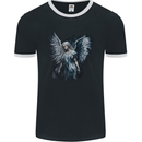 Gothic Guardian Angel Fantasy Goth Mens Ringer T-Shirt FotL Black/White