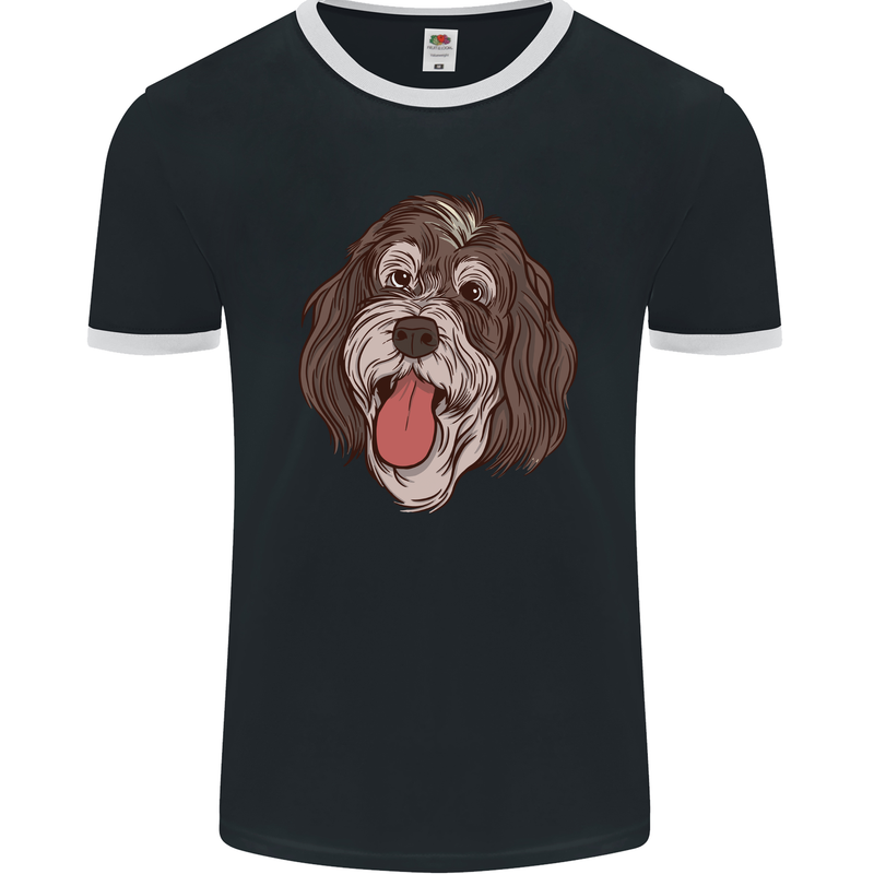 Bernedoodle Dog Mens Ringer T-Shirt FotL Black/White