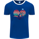 I Love Volleyball Heart Mens Ringer T-Shirt FotL Royal Blue/White