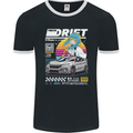 Tokyo Drifting Anime Drift Car Japan Mens Ringer T-Shirt FotL Black/White