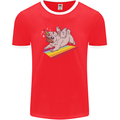 A Unicorn Pug Dog Mens Ringer T-Shirt FotL Red/White
