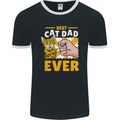 Best Cat Dad Ever Funny Fathers Day Mens Ringer T-Shirt FotL Black/White