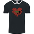 Love Morocco Flag Moroccan Day Football Mens Ringer T-Shirt FotL Black/White