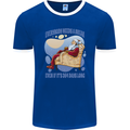 Christmas Santa Claus Needs a Break Xmas Mens Ringer T-Shirt FotL Royal Blue/White