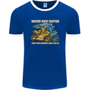 Bike Safety Motorbike Biker Motorcycle Mens Ringer T-Shirt FotL Royal Blue/White