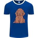 A Dachshund Puppy Dog Mens Ringer T-Shirt FotL Royal Blue/White