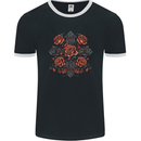 A Cross With Roses Mens Ringer T-Shirt FotL Black/White