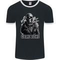 Game Zone Special Forces Video Game Skull Mens Ringer T-Shirt FotL Black/White