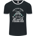 I Use to Play Football Funny Fishing Fisherman Mens Ringer T-Shirt FotL Black/White