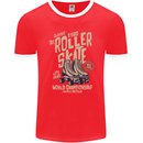 Roller Skate Retro Skating Boots Mens Ringer T-Shirt FotL Red/White