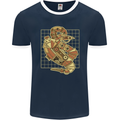 A Steampunk Snake Reptiles Mens Ringer T-Shirt FotL Navy Blue/White