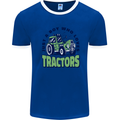 Just a Boy Who Loves Tractors Farmer Mens Ringer T-Shirt Royal Blue/White