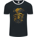 Pirate Skull 6 Mens Ringer T-Shirt FotL Black/White