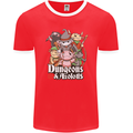 Dungeons & Axolotl Role Play Games RPG Mens Ringer T-Shirt FotL Red/White