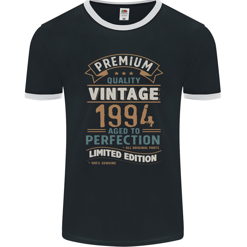 Premium Vintage 29th Birthday 1994 Mens Ringer T-Shirt FotL Black/White
