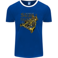 Steampunk Motorsports Racing Car Mens Ringer T-Shirt FotL Royal Blue/White