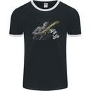 Blues n Jazz Guitar Player Mens Ringer T-Shirt FotL Black/White