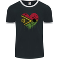 Love Vanuatu Flag Day Football Mens Ringer T-Shirt FotL Black/White