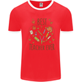 Best Teacher Ever Teaching Maths English Science Mens Ringer T-Shirt Red/White