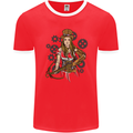 A Steampunk Woman With a Crossbow Mens Ringer T-Shirt FotL Red/White
