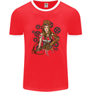 A Steampunk Woman With a Crossbow Mens Ringer T-Shirt FotL Red/White