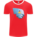 Curled Saint Lucia Flag Lucian Day Football Mens Ringer T-Shirt FotL Red/White