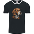 A Brittany Spaniel Dog Mens Ringer T-Shirt FotL Black/White