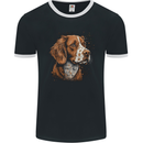 A Brittany Spaniel Dog Mens Ringer T-Shirt FotL Black/White